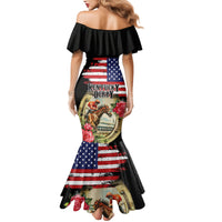 Kentucky Horseshoe Racing Rose Mermaid Dress Grunge American Flag Vintage Style - Wonder Print Shop