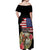 Kentucky Horseshoe Racing Rose Off Shoulder Maxi Dress Grunge American Flag Vintage Style - Wonder Print Shop