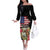 Kentucky Horseshoe Racing Rose Off The Shoulder Long Sleeve Dress Grunge American Flag Vintage Style - Wonder Print Shop