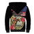 Kentucky Horseshoe Racing Rose Sherpa Hoodie Grunge American Flag Vintage Style - Wonder Print Shop