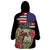 Kentucky Horseshoe Racing Rose Wearable Blanket Hoodie Grunge American Flag Vintage Style - Wonder Print Shop