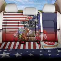 Kentucky Horses Racing Back Car Seat Cover Roses Road with US Flag Style