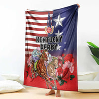 Kentucky Horses Racing Blanket Roses Road with US Flag Style