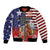 Kentucky Horses Racing Bomber Jacket Roses Road with US Flag Style