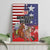 Kentucky Horses Racing Canvas Wall Art Roses Road with US Flag Style