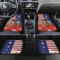 Kentucky Horses Racing Car Mats Roses Road with US Flag Style