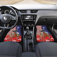 Kentucky Horses Racing Car Mats Roses Road with US Flag Style