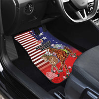 Kentucky Horses Racing Car Mats Roses Road with US Flag Style