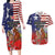 Kentucky Horses Racing Couples Matching Long Sleeve Bodycon Dress and Hawaiian Shirt Roses Road with US Flag Style