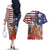 Kentucky Horses Racing Couples Matching Off The Shoulder Long Sleeve Dress and Hawaiian Shirt Roses Road with US Flag Style