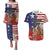 Kentucky Horses Racing Couples Matching Puletasi and Hawaiian Shirt Roses Road with US Flag Style
