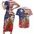 Kentucky Horses Racing Couples Matching Short Sleeve Bodycon Dress and Hawaiian Shirt Roses Road with US Flag Style