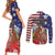 Kentucky Horses Racing Couples Matching Short Sleeve Bodycon Dress and Long Sleeve Button Shirt Roses Road with US Flag Style