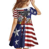 Kentucky Horses Racing Family Matching Long Sleeve Bodycon Dress and Hawaiian Shirt Roses Road with US Flag Style