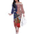 Kentucky Horses Racing Family Matching Off The Shoulder Long Sleeve Dress and Hawaiian Shirt Roses Road with US Flag Style
