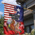 Kentucky Horses Racing Garden Flag Roses Road with US Flag Style