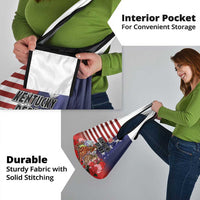 Kentucky Horses Racing Grocery Bag Roses Road with US Flag Style