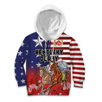 Kentucky Horses Racing Kid Hoodie Roses Road with US Flag Style