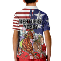 Kentucky Horses Racing Kid Polo Shirt Roses Road with US Flag Style