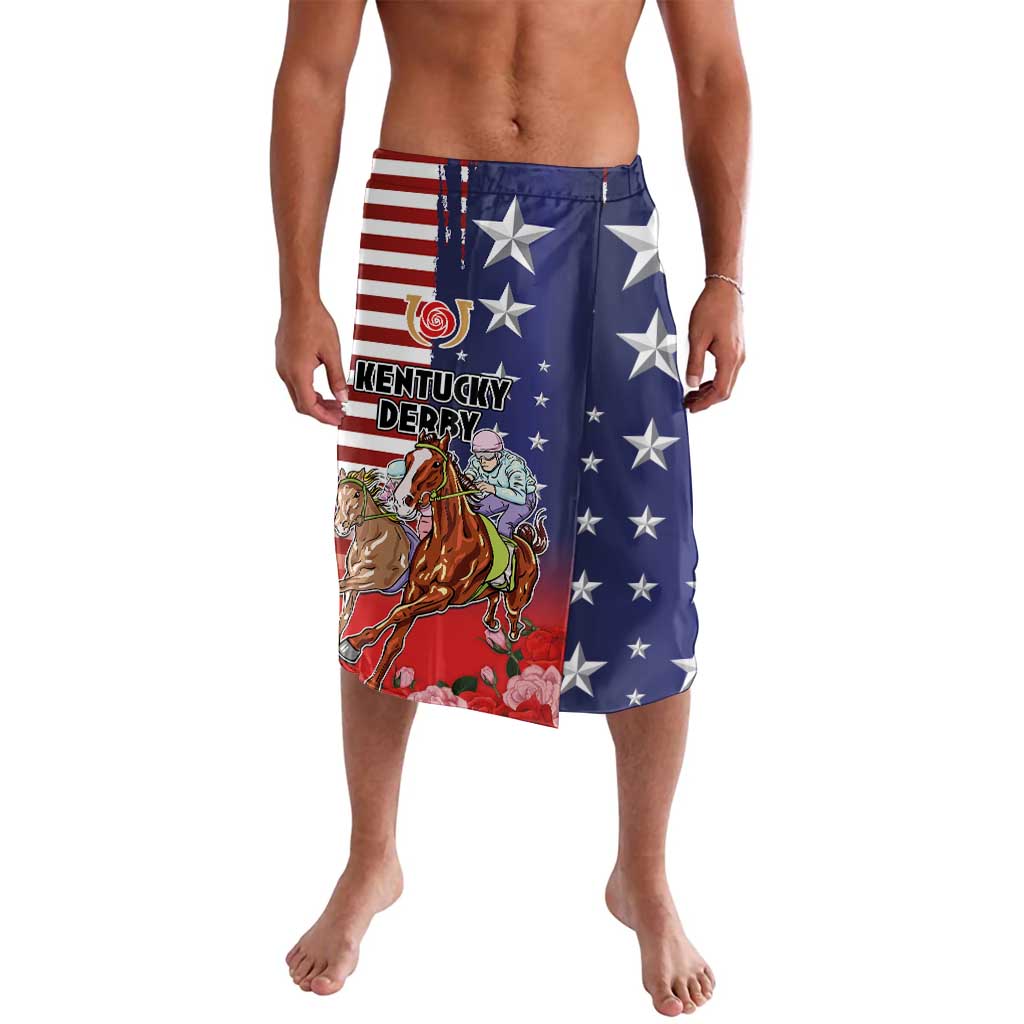 Kentucky Horses Racing Lavalava Roses Road with US Flag Style