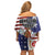 Kentucky Horses Racing Off Shoulder Short Dress Roses Road with US Flag Style