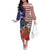 Kentucky Horses Racing Off The Shoulder Long Sleeve Dress Roses Road with US Flag Style