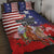 Kentucky Horses Racing Quilt Bed Set Roses Road with US Flag Style