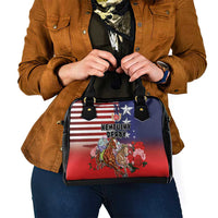 Kentucky Horses Racing Shoulder Handbag Roses Road with US Flag Style