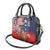 Kentucky Horses Racing Shoulder Handbag Roses Road with US Flag Style