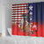 Kentucky Horses Racing Shower Curtain Roses Road with US Flag Style