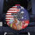 Kentucky Horses Racing Spare Tire Cover Roses Road with US Flag Style