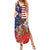 Kentucky Horses Racing Summer Maxi Dress Roses Road with US Flag Style