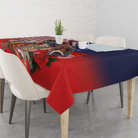 Kentucky Horses Racing Tablecloth Roses Road with US Flag Style