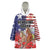 Kentucky Horses Racing Wearable Blanket Hoodie Roses Road with US Flag Style