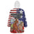 Kentucky Horses Racing Wearable Blanket Hoodie Roses Road with US Flag Style