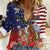 Kentucky Horses Racing Women Casual Shirt Roses Road with US Flag Style