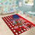 Kentucky Horses Racing Area Rug US Flag Grunge and Diamond Pattern Red Color