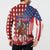 Kentucky Horses Racing Button Sweatshirt US Flag Grunge and Diamond Pattern Red Color