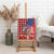 Kentucky Horses Racing Canvas Wall Art US Flag Grunge and Diamond Pattern Red Color