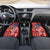 Kentucky Horses Racing Car Mats US Flag Grunge and Diamond Pattern Red Color