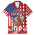 Kentucky Horses Racing Family Matching Off Shoulder Maxi Dress and Hawaiian Shirt US Flag Grunge and Diamond Pattern Red Color