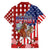 Kentucky Horses Racing Family Matching Off Shoulder Maxi Dress and Hawaiian Shirt US Flag Grunge and Diamond Pattern Red Color