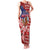Kentucky Horses Racing Family Matching Tank Maxi Dress and Hawaiian Shirt US Flag Grunge and Diamond Pattern Red Color