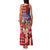 Kentucky Horses Racing Family Matching Tank Maxi Dress and Hawaiian Shirt US Flag Grunge and Diamond Pattern Red Color