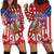 Kentucky Horses Racing Hoodie Dress US Flag Grunge and Diamond Pattern Red Color