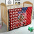 Kentucky Horses Racing Quilt US Flag Grunge and Diamond Pattern Red Color