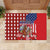 Kentucky Horses Racing Rubber Doormat US Flag Grunge and Diamond Pattern Red Color