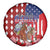 Kentucky Horses Racing Spare Tire Cover US Flag Grunge and Diamond Pattern Red Color
