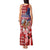 Kentucky Horses Racing Tank Maxi Dress US Flag Grunge and Diamond Pattern Red Color