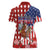 Kentucky Horses Racing Women Polo Shirt US Flag Grunge and Diamond Pattern Red Color